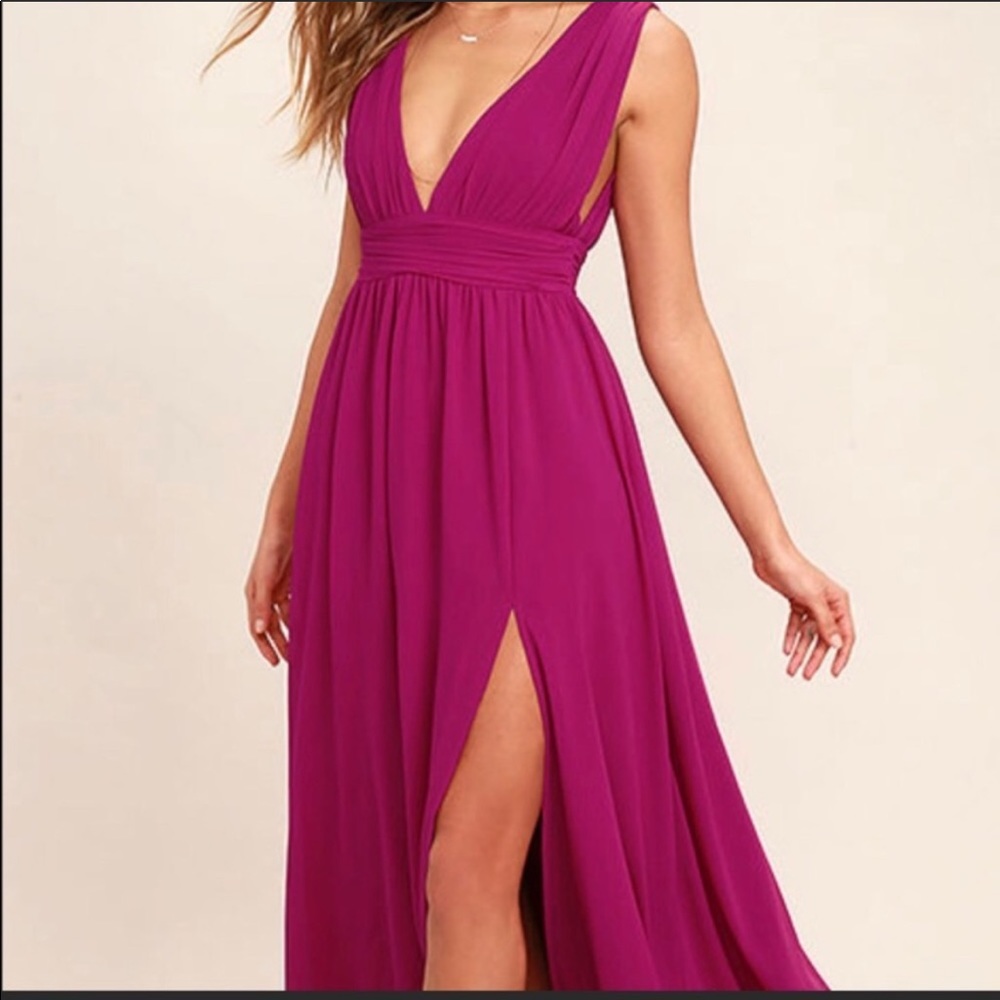Lulus heavenly hues Maxi Dress M magenta